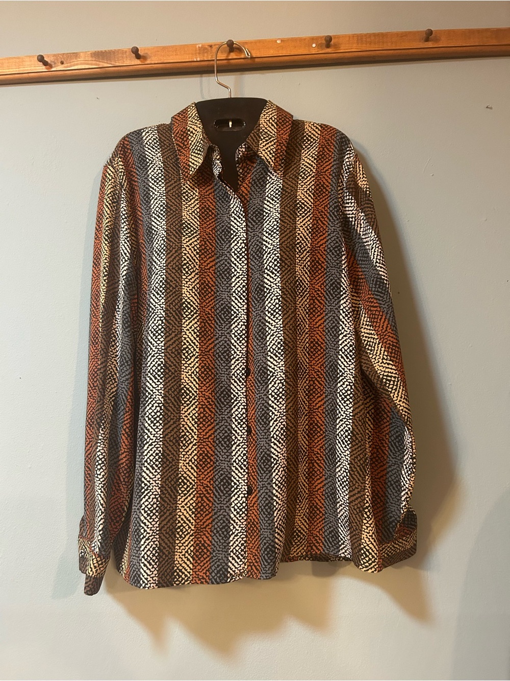Alfred Dunner Men's Button-Down Shirt - Brown Black White